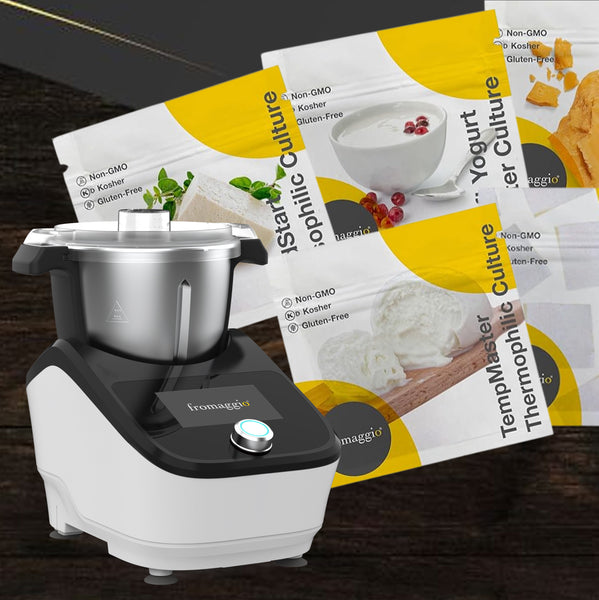 Bundle & Save 10% off All Ingredients – Fromaggio Cheese Maker (Stainless Steel) + All Ingredients